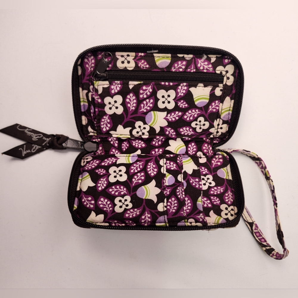 Vera Bradley Purple Floral Women's Wristlet Wallet - Picture 2 of 5